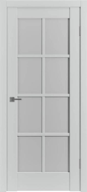 Межкомнатная дверь Владимирская Фабрика Дверей Emalex ER1 Emalex Steel стекло White Cloud 600x2000