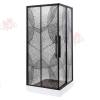 Душевой уголок AvaCan KB80 профиль черный, стекло прозрачное, с рисунком, 90x90x195 фото 2