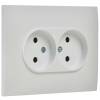 Розетка 2-местная с защитными шторками IEK Skandy SK-R23-10-K01-F арктический белый фото 2