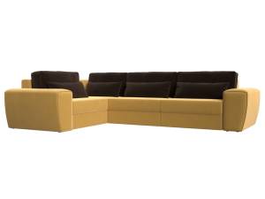 Диван угловой Лига Диванов Лига-008 Long 118743L желтый, коричневый, левый
