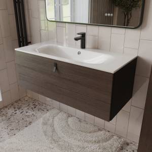 Тумба с раковиной Terminus Kontur KON101001200001O венге, графит, 100x38