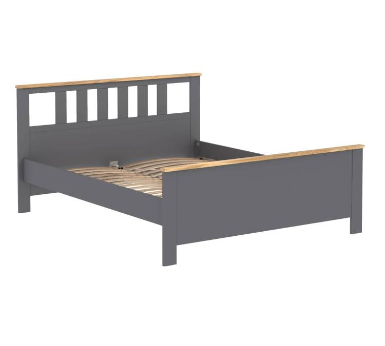 Кровать двуспальная 2.08.04.070.15 Гуд Лакк Сага Серая/ясень