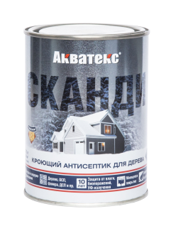 Антисептик для древесины кроющий акриловый Акватекс Сканди полуматовый графит 0.75 л