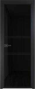 Межкомнатная дверь Profil Doors 2 AX цвет профиля Черный, стекло безопасное 6 мм черный триплекс 800x2000