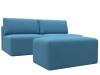 Диван прямой модульный с пуфом Лига Диванов Лига-060 129677 Голубой