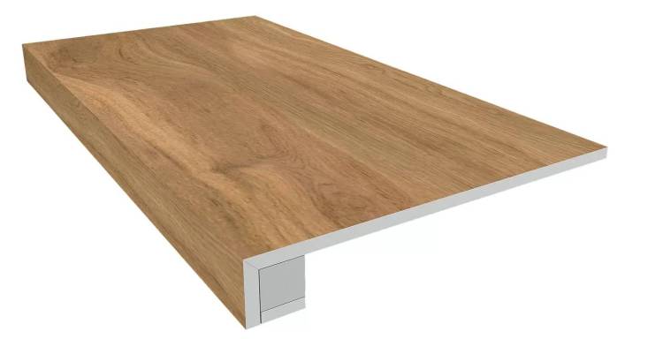 Ступень Ametis by Estima Selection 39147 Set/Steptrade/SI02_NS/33x120/Riser/SI02_NS/14,5x120 33x120 неполированная с бортиком + Подступенок 14.5x120