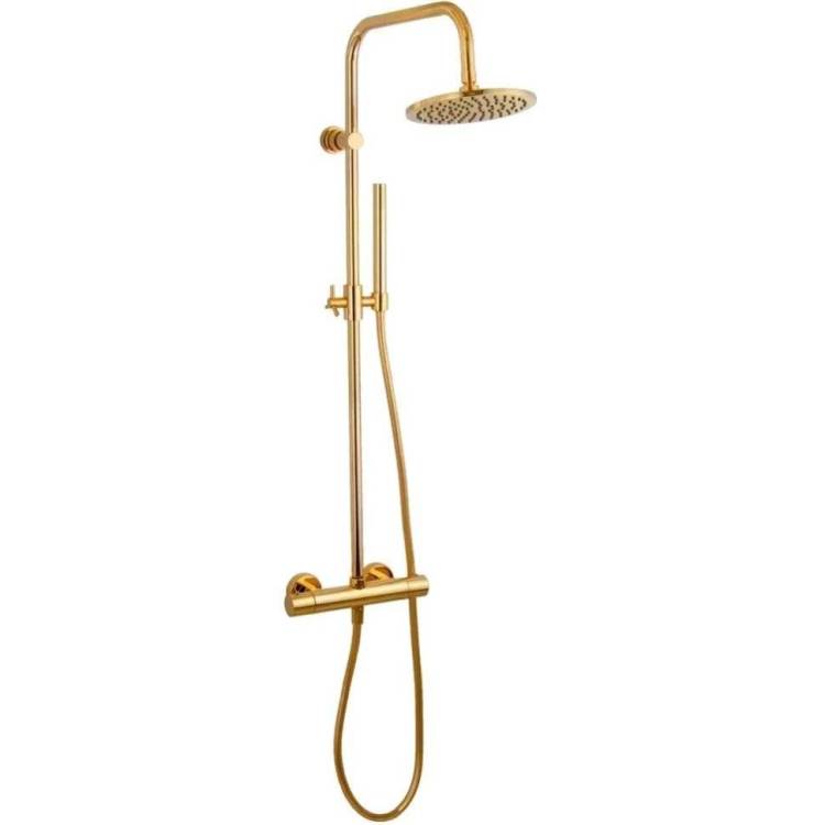 Душевая система Remer Elegance EQ32X7MMM20DO золото глянцевое, с термостатом