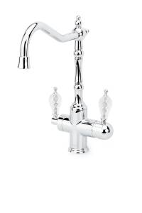 Смеситель для кухни Boheme Tradizionale Chromo 113-CRST с подключением фильтра питьевой воды, Cristal