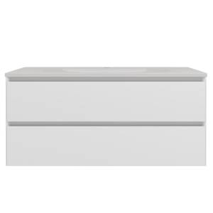 Тумба с раковиной Vincea Luka Soft-Touch (Люка Софт-Тач) 100 матовый белый, раковина VCB-4H100W, белая