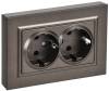 Розетка 2-местная с заземлением IEK Brite BR-R27-16-K45-F темная бронза