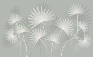 3D Фотообои Artegrafico «Пальмовые листья в мятных оттенках» PL-012 канвас