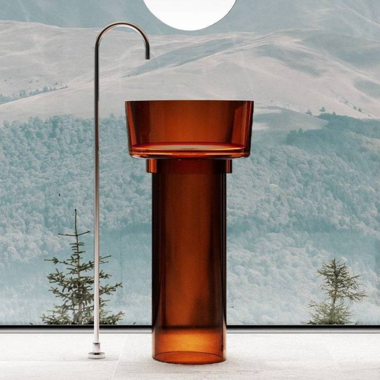 Раковина Abber Kristall AT2702Opal напольная, прозрачная, 45 см