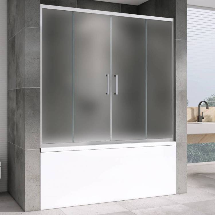 Шторка на ванну Abber Schwarzer Diamant AG57150M 150x140, профиль Хром