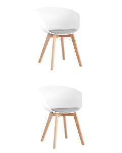 Набор из 2 стульев Stool Group Libra Soft 8320F WHITE+LIGHT GREY X2 белое