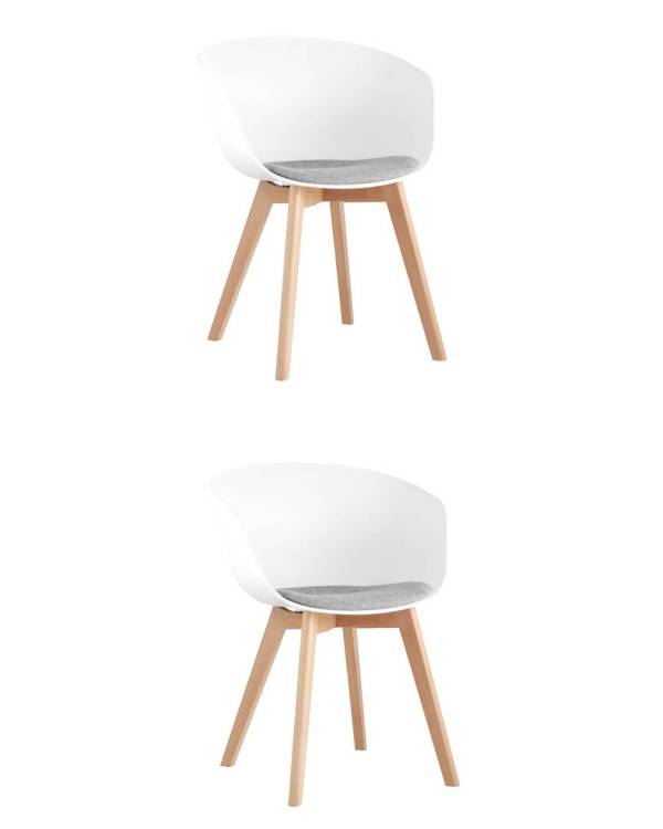 Набор из 2 стульев Stool Group Libra Soft 8320F WHITE+LIGHT GREY X2 белое