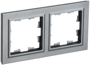 Рамка 2-постовая IEK Brite BR-M22-K46 сталь