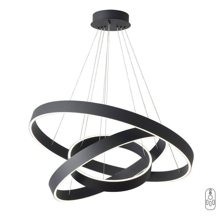 Большая подвесная светодиодная люстра Crystal Lux TRON SP158W LED BLACK