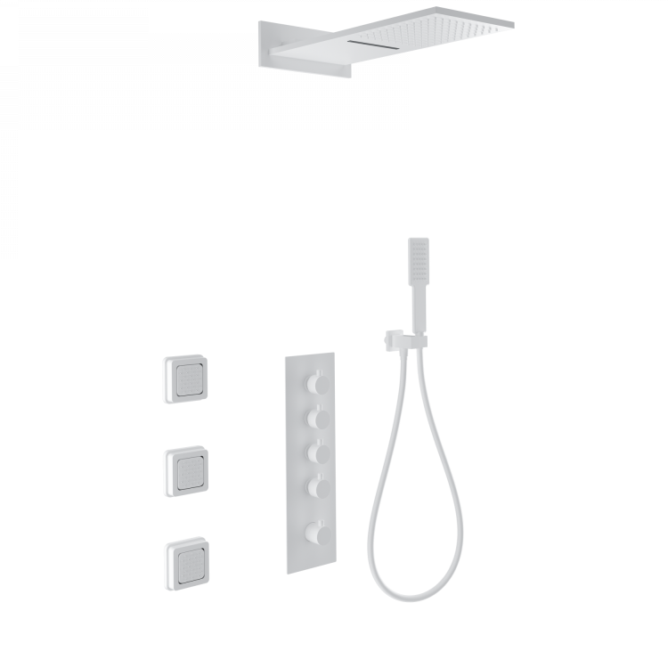 Душевой комплект Wonzon & Woghand WW-D4100-MW с термостатом, белый