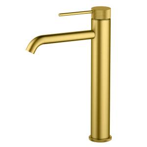 Смеситель для раковины Timo Saona 2411/20F высокий, золото шлифованное