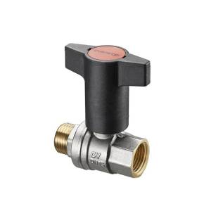Кран шаровой Oventrop Optibal DN 15, НР-ВР, черная пластиковая рукоятка