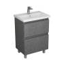 Тумба с раковиной Uncoria Моро 60 56073 с двумя ящиками, темный камень