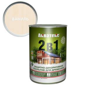 Защитно-декоративное покрытие для дерева Акватекс 2 в 1 полуматовое ваниль 0.8 л