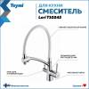 Смеситель для кухни Teymi Lori T10245 с краном для питьевой воды и гибким поворотным изливом, глянцевый хром фото 2