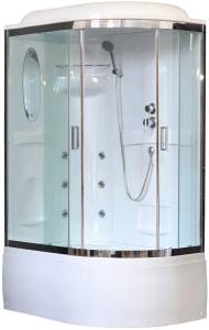 Душевая кабина Royal Bath RB8120BK2-T-CH-L+EL с высоким поддоном, с сиденьем