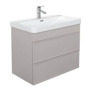 Тумба с раковиной Comforty Мадрид-80М2(Н) 00-00021782 серый шелк
