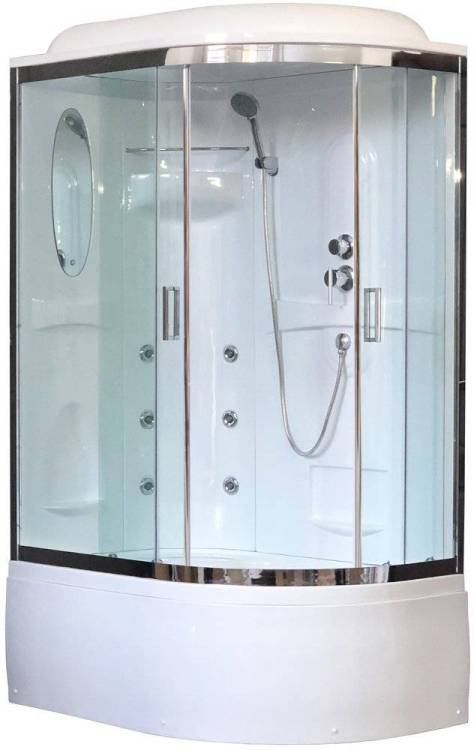 Душевая кабина Royal Bath RB8120BK2-T-CH-L+EL с высоким поддоном, с сиденьем