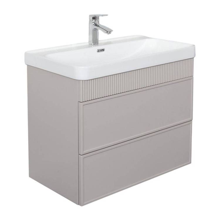 Тумба с раковиной Comforty Мадрид-80М2(Н) 00-00021782 серый шелк