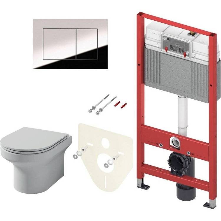 Комплект Унитаз подвесной Jacob Delafon Elite EDX114RU-00 + Инсталляция TECE Now 9400412 4 в 1 с кнопкой