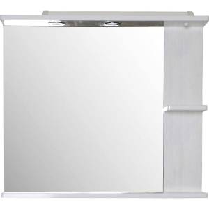 Зеркало ASB-Mebel Орхидея 80 белое, северное дерево, с подсветкой