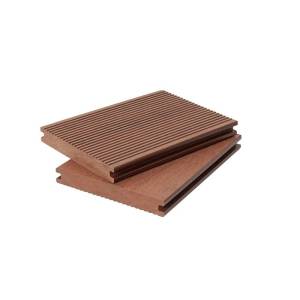 Террасная доска Polivan Group Denpasar Velvet + Brushing Mix Массив Двухсторонняя Красный ДПК 2900x140x20