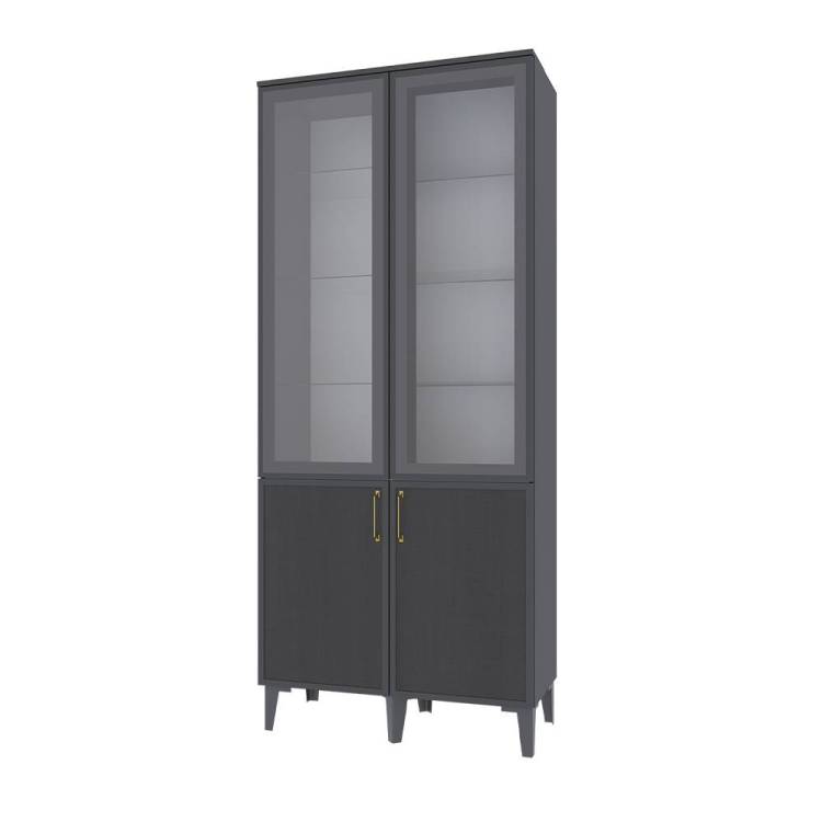 Шкаф-витрина Домани Толедо ТШ-3 00-00165311 серый графит