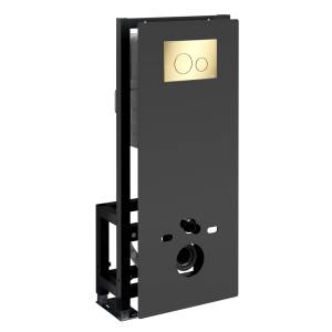 Система инсталляции для унитазов Wasserkraft Glan 66TLT.010.ME.BL.PG02 клавиша золото глянцевое