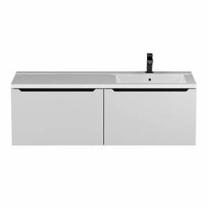 Тумба с раковиной Uperwood Tanos подвесная, правая, белая, графит, 120 см