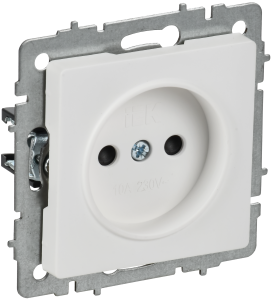 Розетка 1-местная с защитными шторками IEK Brite BR-R13-10-K91 арктический белый