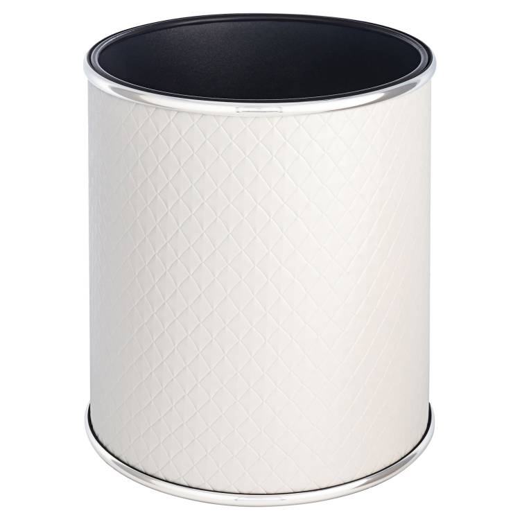 Мусорное ведро Geralis M-NCWH1-S 6л, белое, кант хром, внутренний цвет черный