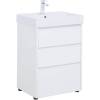 Тумба с раковиной Aquanet Nova Lite 00302469 60 белый глянец, 3 ящика