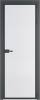Межкомнатная дверь Profil Doors 1 AX цвет профиля Серая ночь, стекло безопасное 6 мм мору белый 600x2000