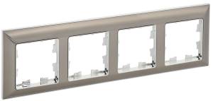 Рамка 4-постовая IEK Brite BR-M42-12-4-K23 хром/никель