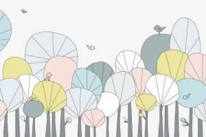 3D Фотообои Artegrafico «Геометричный лес» DET-406 песок