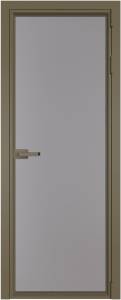 Межкомнатная дверь Profil Doors 1 AV цвет профиля Шампань, стекло безопасное 6 мм монохром серый 800x2000