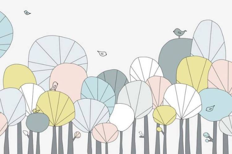 3D Фотообои Artegrafico «Геометричный лес» DET-406 песок