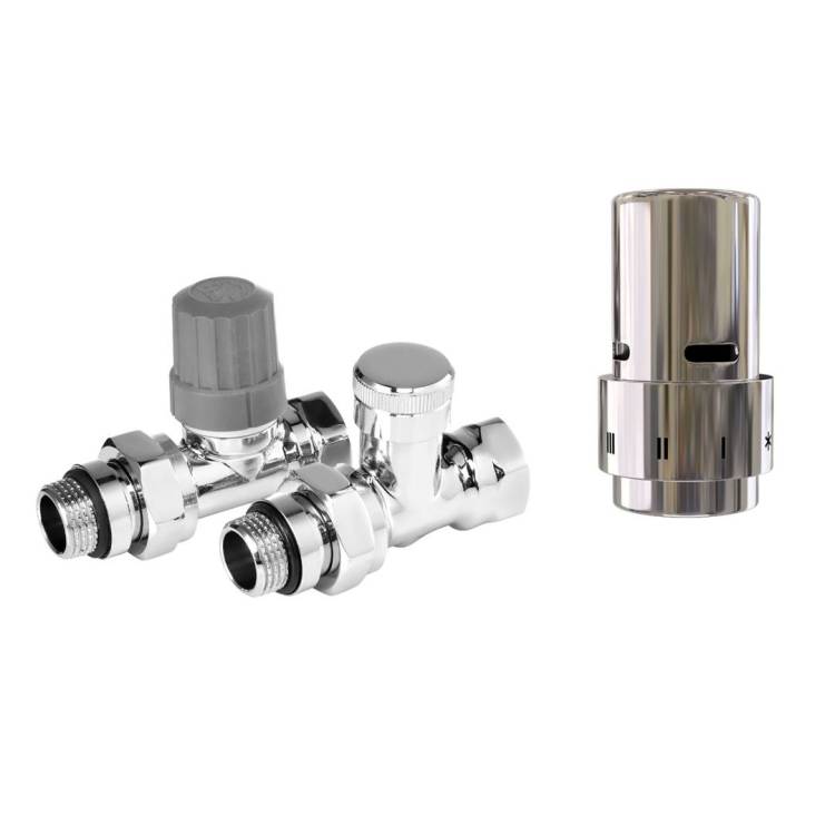 Набор термостатический прямой Royal Thermo Design НС-1476639 1/2" Click Хром с термоголовкой Design Хром