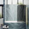 Шторка на ванну MaybahGlass MGV-918-3 99x140, поворотная, стекло графит 6 мм, профиль золото фото 3