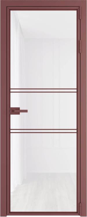 Межкомнатная дверь Profil Doors 2 AX цвет профиля Красный антрацит, стекло безопасное 6 мм белый триплекс 800x2000