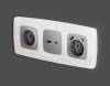 Лицевая панель для электрической розетки с заземлением со шторками 2USB A+C Ambrella Volt Omega OP5100 фото 2