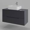 Тумба с раковиной Orange Line Li-100TugMDF+B05-500W графит матовый, 100 см фото 2